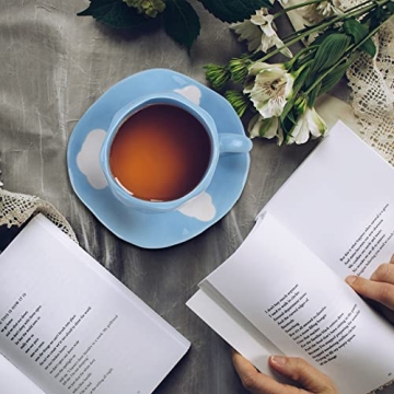 Koythin Handmade Ceramic Coffee Mug & Saucer Set