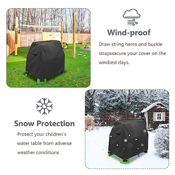 Aacabo Kids Water Table Cover Fit Rain Showers Splash Pond Water Table,Waterproof Dust Proof Anti-UV Outdoor Toys Cover-Cover only