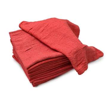 Pro-Clean Basics Cotton Shop Towels Industrial-Grade Cleaning, Highly Absorbent, Reusable, Durable, ...