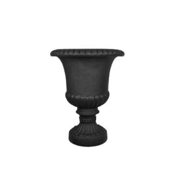 Stylish Tusco 22-inch Black Urn Planter for Gardens