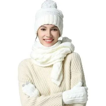 Cozy Winter Scarf, Gloves & Beanie Gift Set