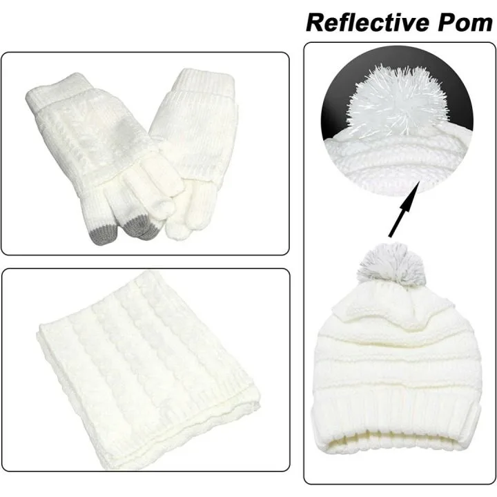 Cozy Winter Scarf, Gloves & Beanie Gift Set