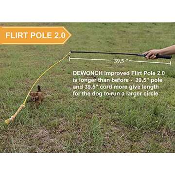 Durable Dewonch Flirt Pole for Dog Training and Exercise