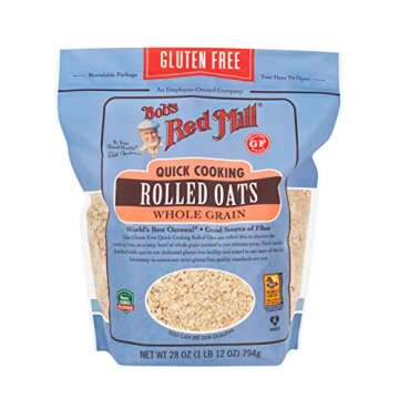 Bob's Red Mill Gluten Free Quick Cooking Rolled Oats, 28oz (Pack of 4) - Non GMO, Whole Grain, Vegan...