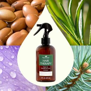 Plant Therapy Hair Therapy Leave In Smooth & Grow Spray 8 oz Smooth, Soften & Detangle, Paraben & Synthetic Fragrance Free