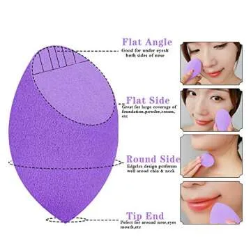 YEOTWIN Makeup Sponge Set Five Latex-Free Applicators
