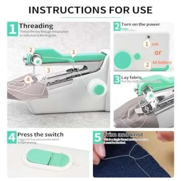 Mini Handheld Sewing Machine for Quick DIY Repairs