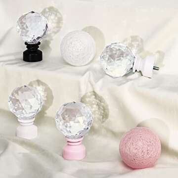 PONY DANCE Adjustable Curtain Rod with Crystal Finials