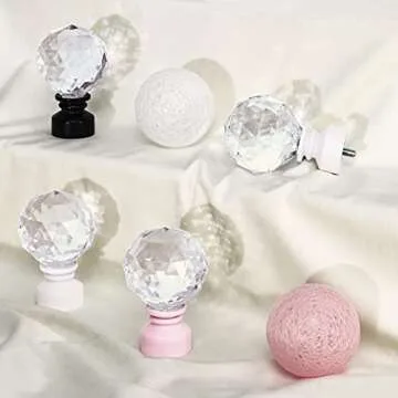 PONY DANCE Adjustable Curtain Rod with Crystal Finials