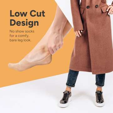 Eedor Women's No Show Socks - Comfy, Breathable & Non-Slip for All Occasions