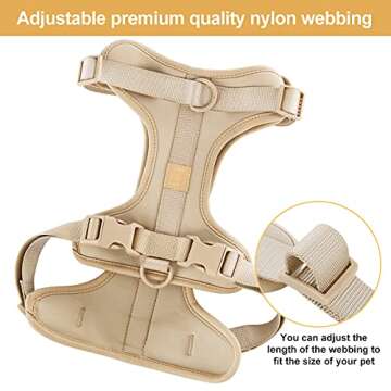 No Pull Lightweight Dog Harness: Adjustable Durable Breathable Mesh Pet Vest Harness with Soft & Comfortable Cushion, for Small Medium Large Dogs (XS, Sand Color)