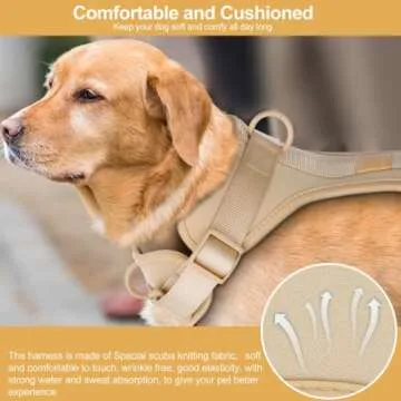 No Pull Lightweight Dog Harness: Adjustable Durable Breathable Mesh Pet Vest Harness with Soft & Comfortable Cushion, for Small Medium Large Dogs (XS, Sand Color)
