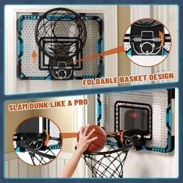 Uregoio Indoor Mini Basketball Hoop with LED Lights