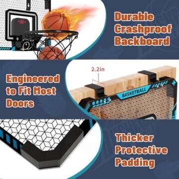 Uregoio Indoor Mini Basketball Hoop with LED Lights