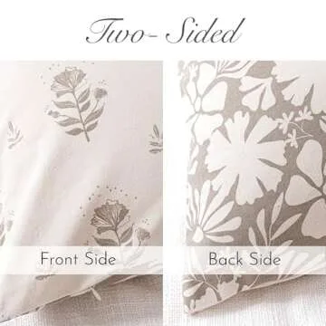 SageSelvas Taupe Farmhouse Decorative Throw Pillow Cover 14X36, Accent Lumbar Throw Pillow for Bed, Floral Neutral Cotton Pillowcase for Couch Sofa Living Room, 1PC