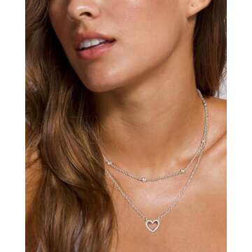 ACECHA Layered Necklaces for Women 18K Gold Plated Choker Necklace Trendy Silver Dainty Simple Layer...