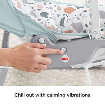 Fisher-Price Deluxe Infant-to-Toddler Rocker - Pacific Pebble, portable baby seat for soothing, feeding, and playing