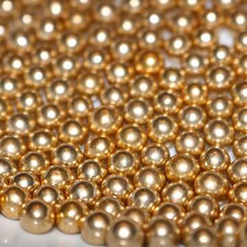 6mm Gold Dragees - 8 Ounces - Shiny Round Ball Metallic Sprinkles by Sugar Deco