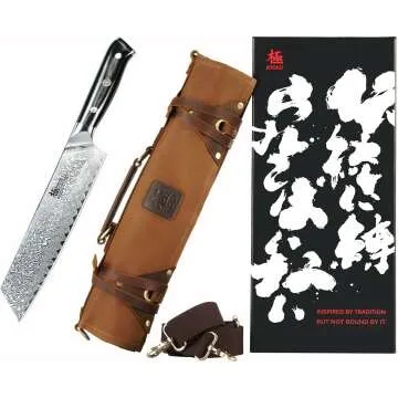 KYOKU Kiritsuke Knife & Black Roll Bag - Kitchen Essentials