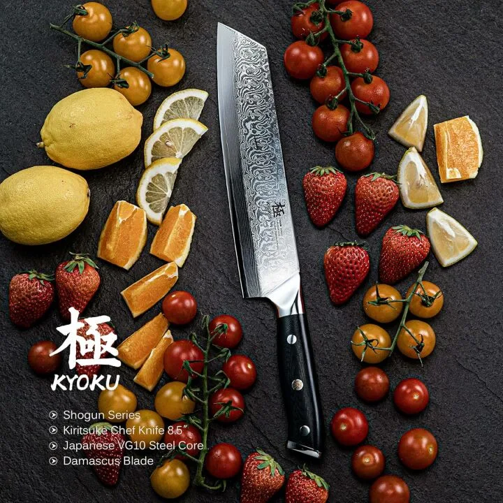 KYOKU Kiritsuke Knife & Black Roll Bag - Kitchen Essentials