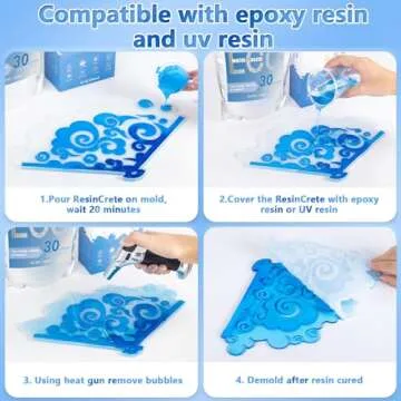 JDiction ResinCrete 1000G Fast-Curing Eco-Friendly Craft Supply