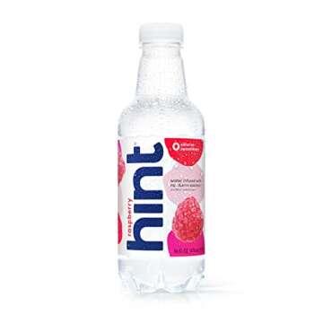 Hint Water Raspberry, Pure Water Infused with Raspberry, Zero Sugar, Zero Calories, Zero Sweeteners, Zero Preservatives, Zero Artificial Flavors, 16 Fl Oz (Pack of 12)