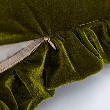 Elegant Olive Green Velvet Pillow Covers for Home Decor