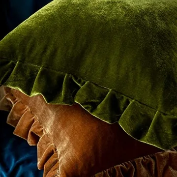Elegant Olive Green Velvet Pillow Covers for Home Decor