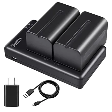 Switti NP-F750 Battery Charger Set - 2 Pack High Capacity Batteries Compatible with NP Series