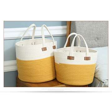Nerseki Eco-Friendly Cotton Rope Laundry Basket in Yellow