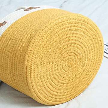 Nerseki Eco-Friendly Cotton Rope Laundry Basket in Yellow
