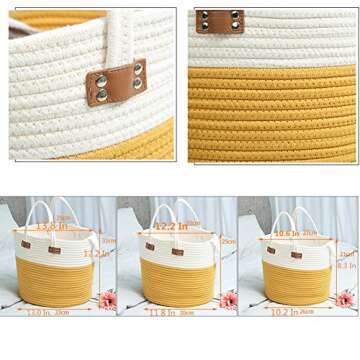 Nerseki Eco-Friendly Cotton Rope Laundry Basket in Yellow