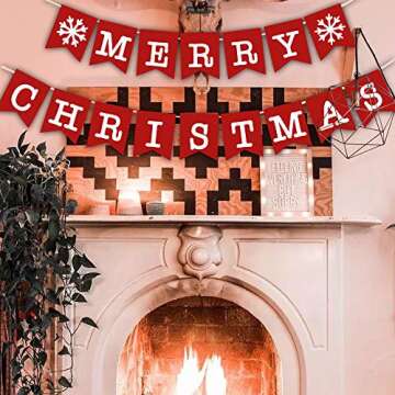 Merry Christmas Banner – Vibrant Red Decor for Celebrating Festivities