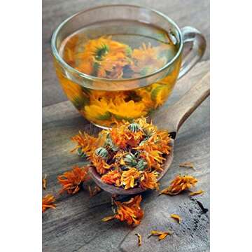 Organic Calendula Flowers - 1 lb (16 oz) - Herbal Tea - 100% Certified Organic - Marigolds - EarthWise Aromatics