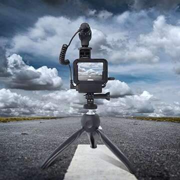 Artman Hero 8 Vlogging Case Compatible with Hero 8 Black, Cold Shoe Mount Vlog Case Housing Protective Frame Mount Filter Adapter/Charging Interface/Lens Cap(Microphone Adapter Not Included)