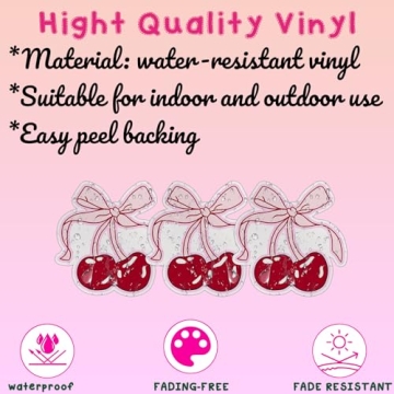 Trendy Cherries with Bow Sticker Set for All Occasions