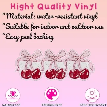 Trendy Cherries with Bow Sticker Set for All Occasions