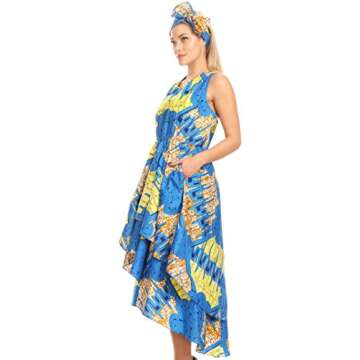 Sakkas Ada Ankara Wax Dress - Stylish Hi-Low Design