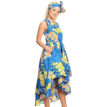 Sakkas Ada Ankara Wax Dress - Stylish Hi-Low Design