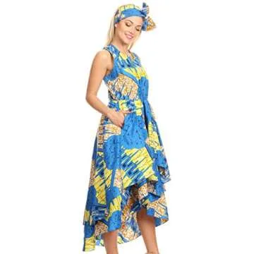Sakkas Ada Ankara Wax Dress - Stylish Hi-Low Design