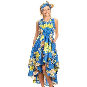 Sakkas Ada Ankara Wax Dress - Stylish Hi-Low Design