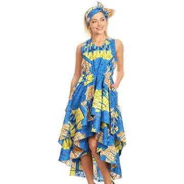 Sakkas Ada Ankara Wax Dress - Stylish Hi-Low Design