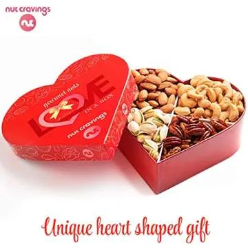 Heart Shaped Nut Gift Basket for Valentine's Day