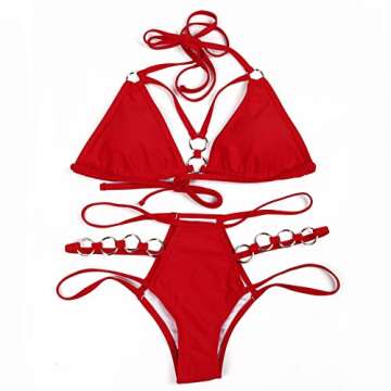 EJsoyo Womens Sexy Thong Bikini Swimsuits String Push up Padded Bathing Suit 2 Piece Cheeky Swimwear...