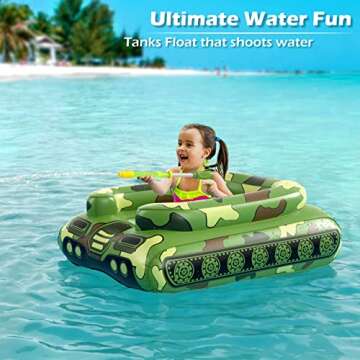 Inflatable Tank Pool Floats Kids - Jasonwell Toddler Pool Floaties Swimming Pool Tank with Water Can...