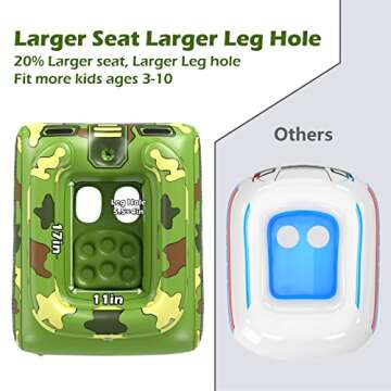 Inflatable Tank Pool Floats Kids - Jasonwell Toddler Pool Floaties Swimming Pool Tank with Water Cannon Gun Swim Floaty Rafts Lake Beach Party Pool Toys for Boys Girls Toddlers Kids