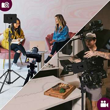 USB LED Video Studio Lights with Tripod and Color Filters