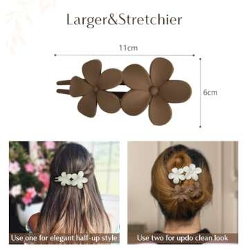 Yanibest 5 Pcs Flat Hair Clips - Stylish Lay Flat Claw Clips for All Hair Types,Multi-Styles Matte N...