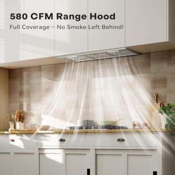 30 Inch Range Hood Insert - Powerful Vent with Dual Inlet