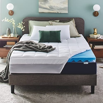 Sleep Innovations Dual Layer 4 Inch Memory Foam Mattress Topper for Ultimate Comfort and Support